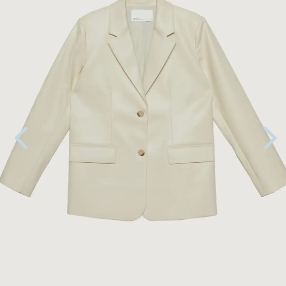 OAK + FORT Vegan Leather Blazer - Picture 9 of 13